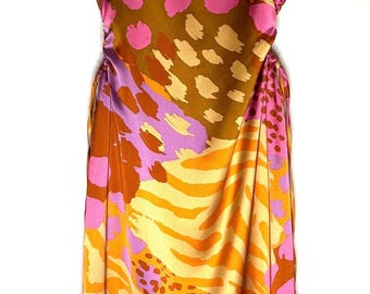 Y2K Slip Dress by Christian Lacroix Vintage Animal Summer Print