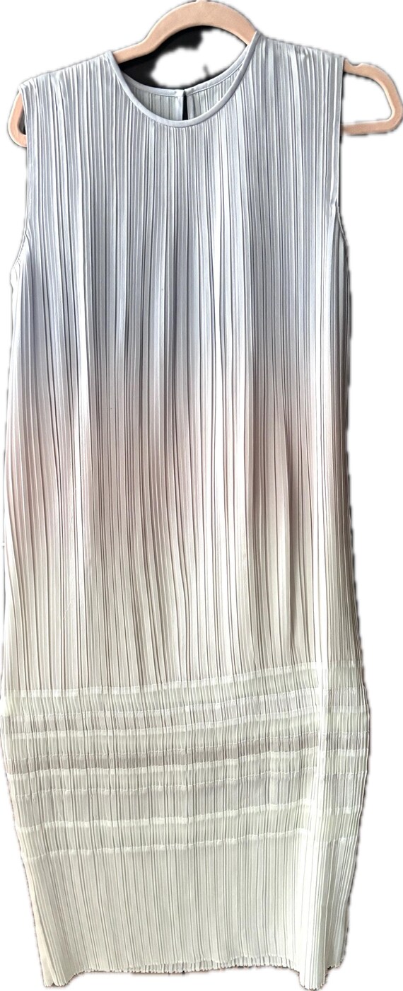 Pleats Please, Vintage Issey Miyake Pleats Please Silver Fairycore Metallic Pleated Dress