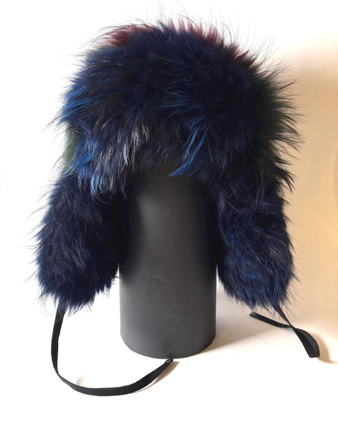 Moncler Real Fur Trapper Hat – Navy Rainbow, Luxury Après-Ski Statement w COA Moncler Real Fur Trapper Hat: Navy Rainbow Ski Luxury  main image 4