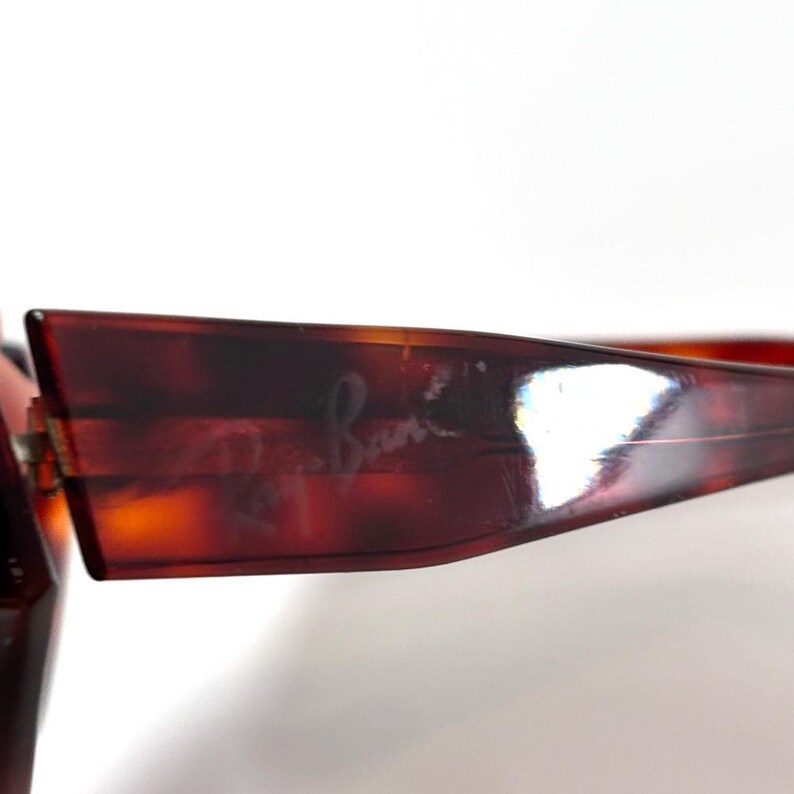 Lunettes de soleil oeil de chat Ray-Ban écaille de tortue vintage | Lentilles UV italiennes des années 90 image 3