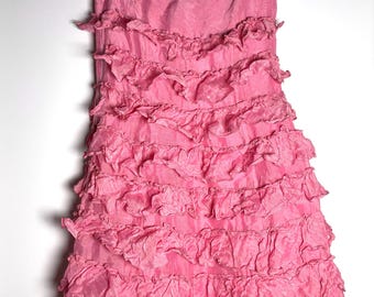 Vestido vintage de seda con volantes de Ralph Lauren: coqueta romántica Y2K