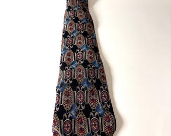 Christian Dior Vintage Ornate Pattern Silk Tie