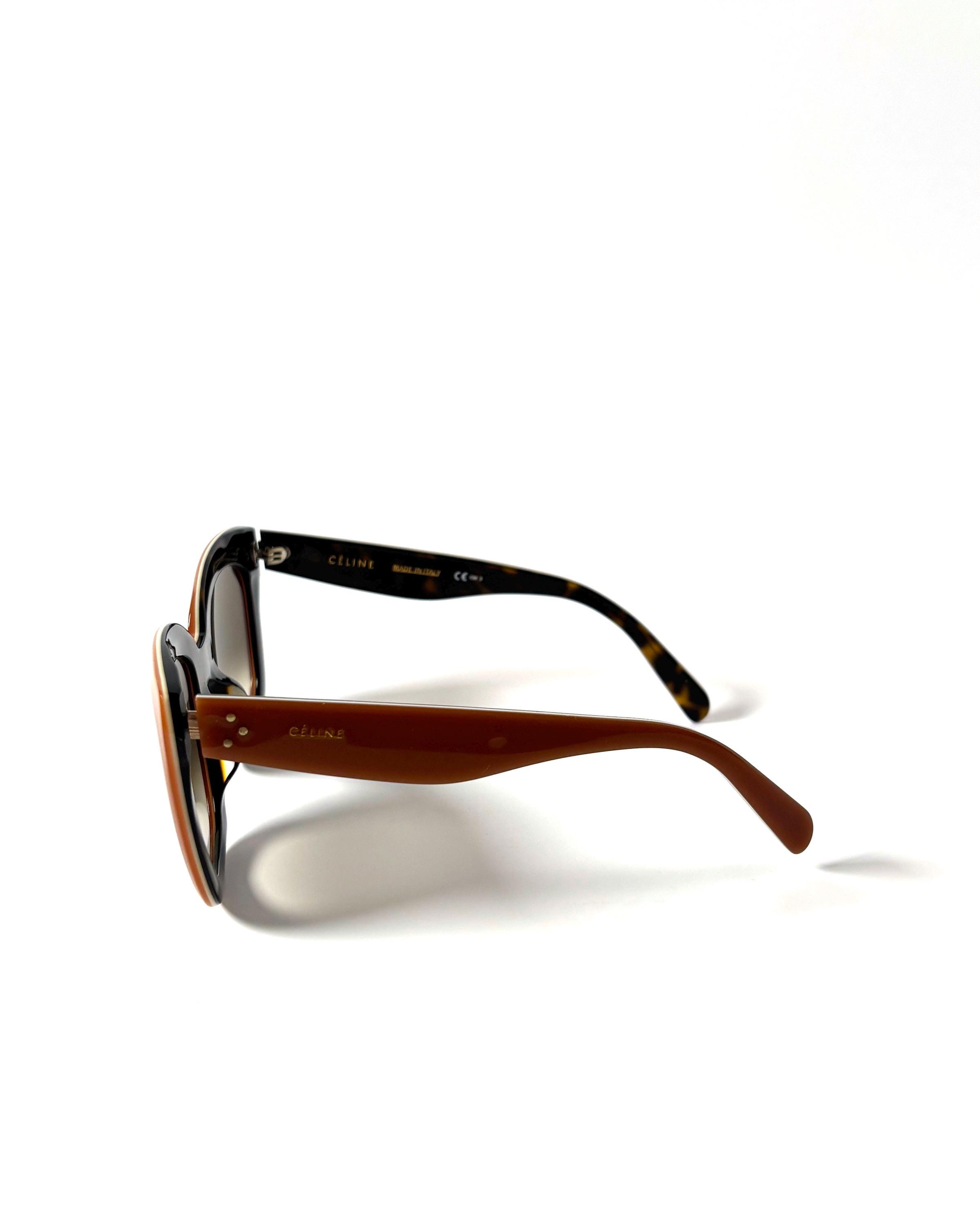 Vintage Céline Sunglasses: Caramel Brown Square Frames  display picture 3