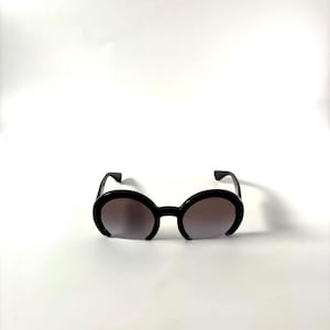 Miu Miu Round Oversized Sunglasses | Black Acetate Frames, Retro Designer Shades