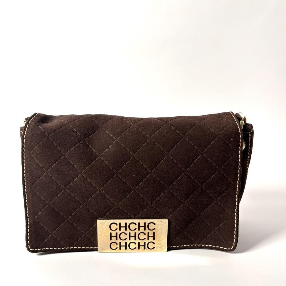 Sac à Main Carolina Herrera En Cuir Véritable - Couleur Vert, Dimensions 36x25x17 Cm - Occasion Excellent état
