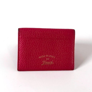 gucci card sleeve Gucci GG Leather Rubber Effect Neon Orange Folding Wallet Card Holder main image 0