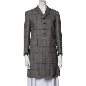 Tricot Comme des Garçons Plaid Wool Coat - Vintage Japanese Designer Size M