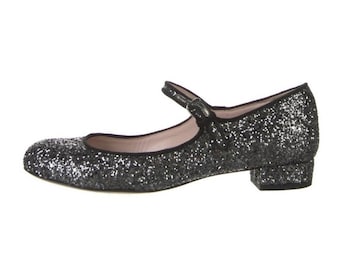 Vintage Miu Miu Glitter Mary Jane Heels | Y2K Party Shoes