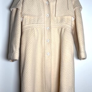 Vintage Wool Coat Ivory Hooded Yves Saint Laurent