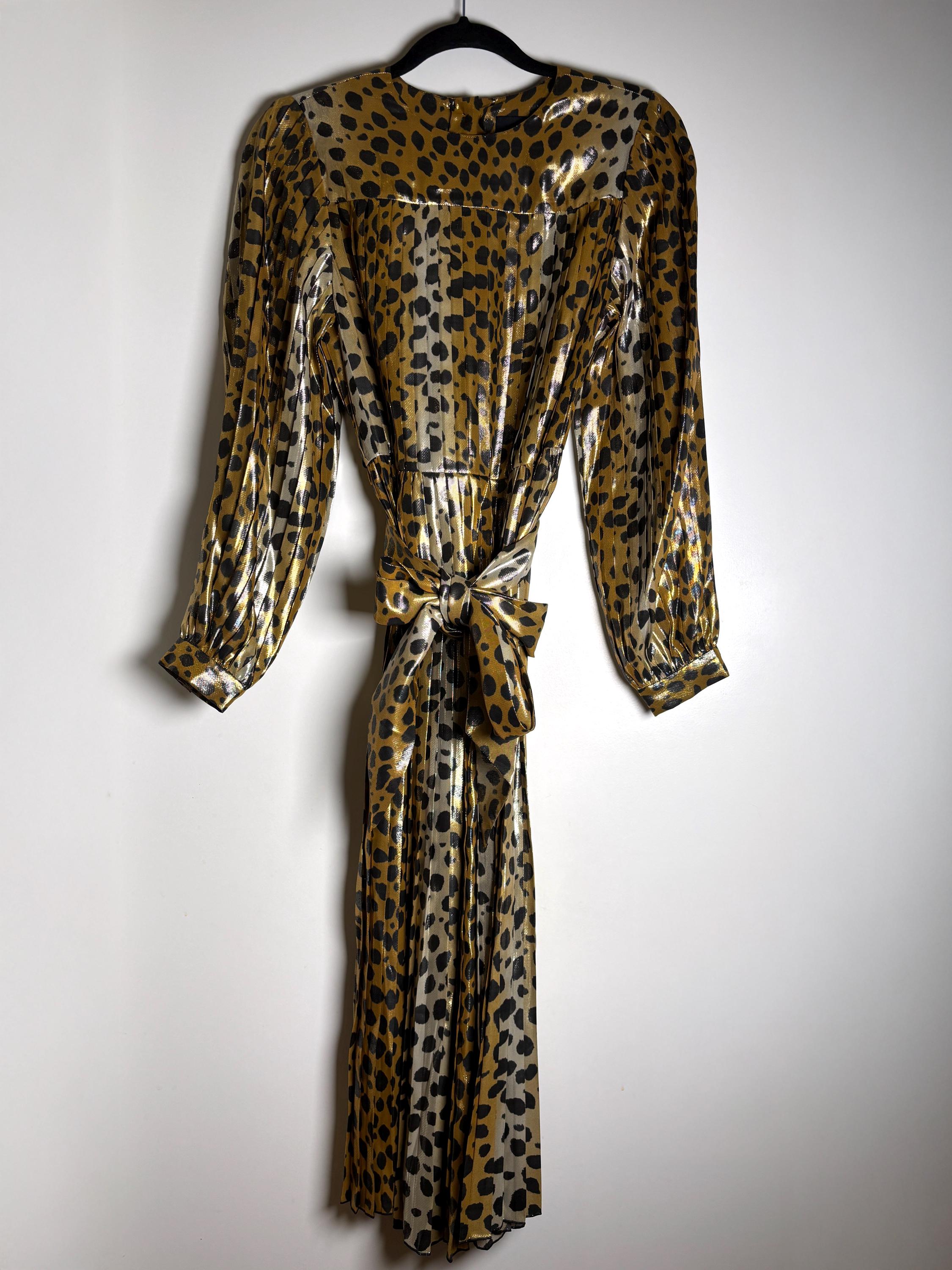 Marc Jacobs Runway Leopard Maxi Dress: Metallic Gold Y2K Gown