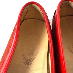 Mocassini italiani vintage Tod's in pelle verniciata rossa immagine 7