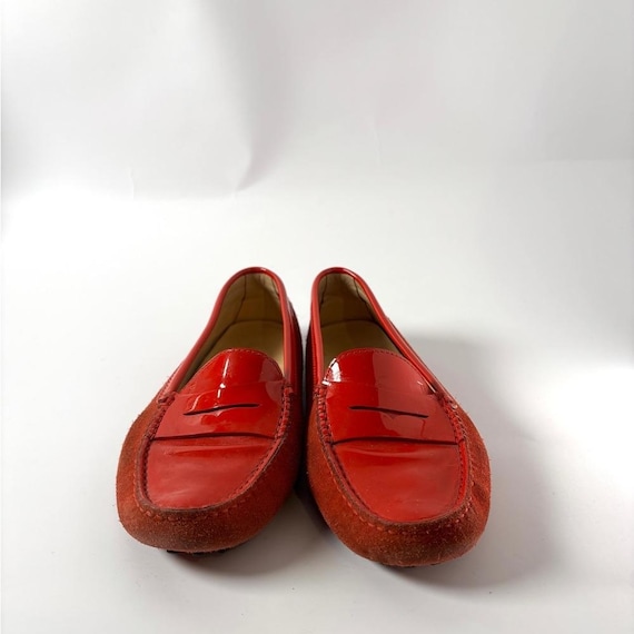 Vintage Tod's Red Patent Leather Italian Loafers