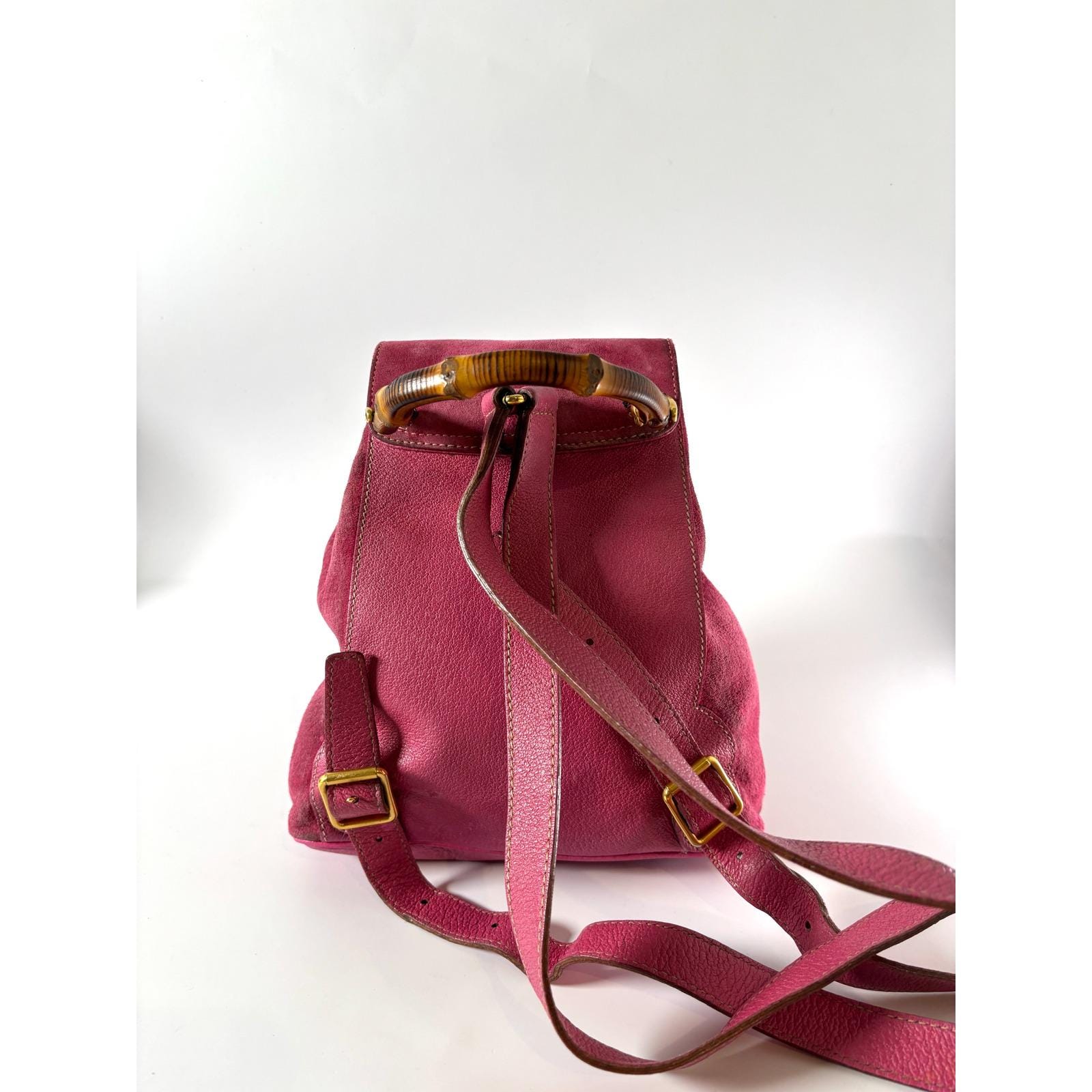 Gucci Bamboo Vintage mini backpack in fuchsia pink suede Gucci Handbags – Annamh Archive main image 3