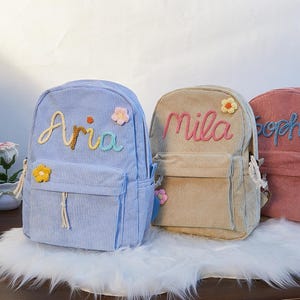 Sac à dos personnalisé pour tout-petit, sac à dos personnalisé en velours côtelé pour enfant, cadeau douillet pour l'école et l'aventure, cartable pour enfant, sac à dos pour enfant