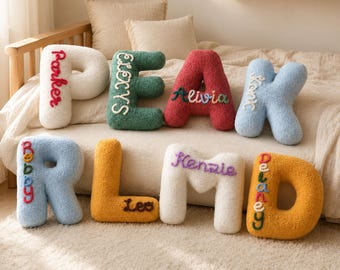Custom monogram pillow,Personalized Letter Pillow, Custom Name Pillow, Handmade Alphabet Cushion, Housewarming Gift, Unique Home Gift