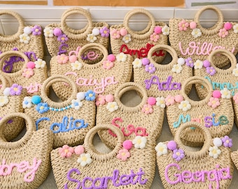 Personalised Gift,Gifts For Girls,Kids Gifts,Flower Girl Gifts,Personalised Hand Bag,Bridesmaids' Custom Gifts,Christmas Gifts