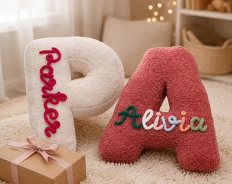 Custom Name Pillow,Custom monogram pillow,Personalized Letter Pillow, Handmade Alphabet Cushion, Housewarming Gift, Unique Home Gift,
