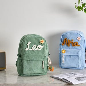 Sac à dos personnalisé pour tout-petit, sac à dos personnalisé en velours côtelé pour enfant, cadeau douillet pour l'école et l'aventure, cartable pour enfant, sac à dos préscolaire