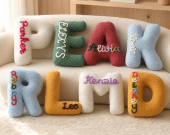 Custom monogram pillow,Personalized Letter Pillow, Custom Name Pillow, Handmade Alphabet Cushion, Housewarming Gift, Unique Home Gift,