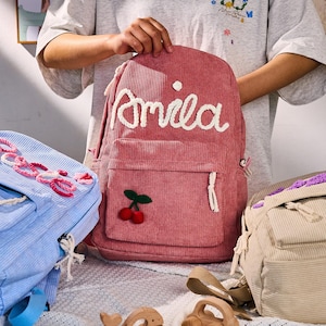 Sac à dos personnalisé en velours côtelé pour enfants, sac à dos personnalisé pour tout-petit, adorable sac à dos, cartable pour tout-petit, cadeau confortable pour l'école et l'aventure