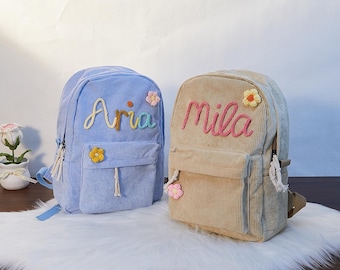 Personalized Corduroy Backpack for Kids,Custom Toddler Backpack,Cozy Gift for School & Adventure,School Bag for Kids,Kids Backpack,kid gift