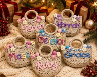 Personalised Kids Handbag,Personalised Hand Bag Christmas gifts,Little Girls Bag Perainalised,Gifts for Girls,Customized Bridesmaid Gifts