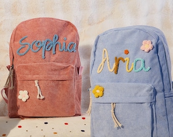 Personalized Corduroy Toddler Backpack: Custom Kids School Bag