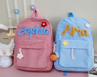 Personalized Corduroy Toddler Backpack: Custom Name School Bag