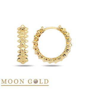 14K Clash Gold Ohrringe / Personalisierte Ohrringe / Geschenke für Sie / 14K Echtgold Ohrringe