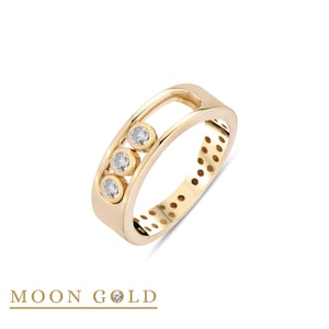 14K Real Gold Ring/Moving Gemstone Ring/14K Stackable Gold Ring/Gifts For Her