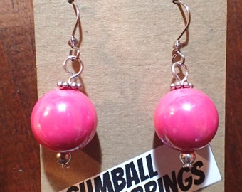 Chunky Gumball Bead Earrings make a Fun statement, Pick Your Color!