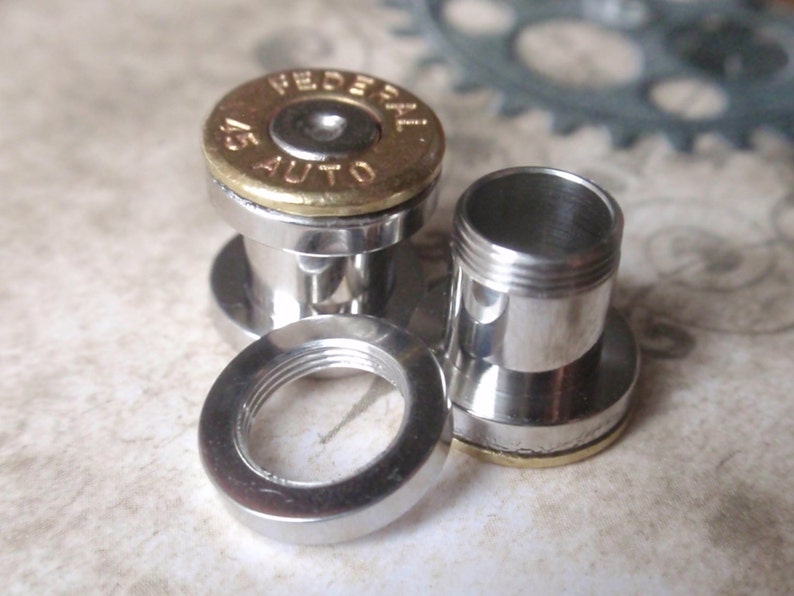 45 Bullet Ear Gauges Bullet Plug Earrings Bullet Shell U Pick Etsy