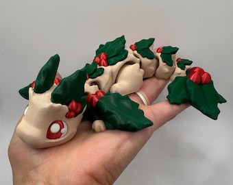 3D Printed Mistletoe Dragon – Articulated Holiday Dragon