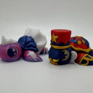 3d printed nutcracker & sugar plum fairy articulated turtles • holiday ballet pair • cute christmas figurines