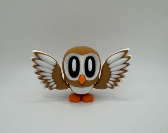 3D Printed Owl Figurine | Articulated Wings | Designed by Blob Lab | Handmade Owl Decor | Fidget Toy | Not for Small Children