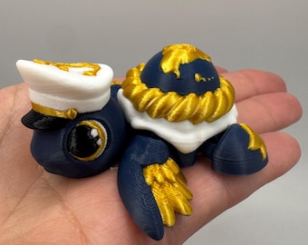 3d printed marine turtle figurine | articulated nautical turtle toy | ocean lover gift | sailor sea turtle desk decor