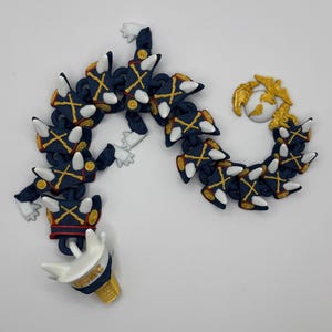 Usmc dragon – articulated marine corps dragon | 3d printed by steven wolf | military tribute gift