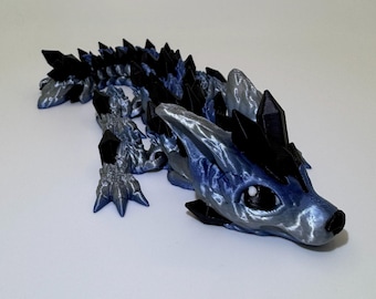 3D Printed Articulated Wolf Dragon – Fantasy Dragon Figurine – Designed by Cinderwing3D