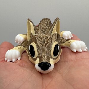 3d printed articulated wolf pup – cinderwing3d design | adorable posable fantasy creature | unique desk toy or gift