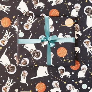Carta da regalo per animali domestici, cani e gatti dell'astronauta