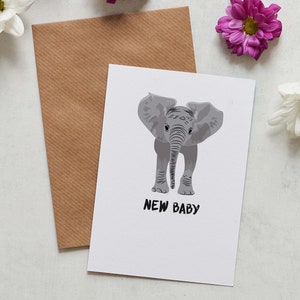Novo cartão de elefante bebê, menino novo bebê, menina novo bebê, elefante, novo bebê