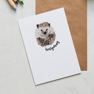 Cartão Hedgehug, cartão ouriço, cartão abraços, amizade, pensando em você