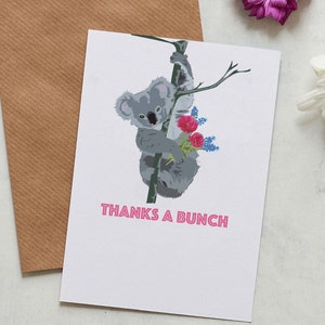 Gracias un montón de tarjeta de koala, tarjeta de gracias, tarjeta de gracias, tarjeta de koala
