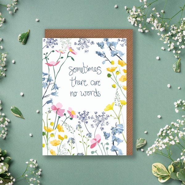 Floral Sympathy Card, Loss, Hard Times, Friend Love