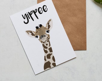 Carte Yippee Giraffe, carte de célébration