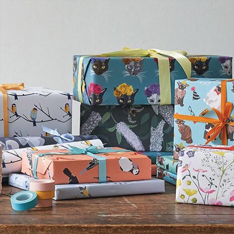 Cat wrapping paper, siamese cat, british shorthair, munchkin cat and Persian cat image 3
