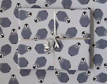 Envoltura de regalo de pingüino bebé, ilustración de pingüino