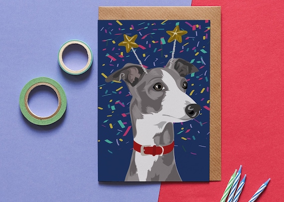 PERSONALISED GREYHOUND LURCHER WHIPPET BIRTHDAY ANY OCCASION CARD insert