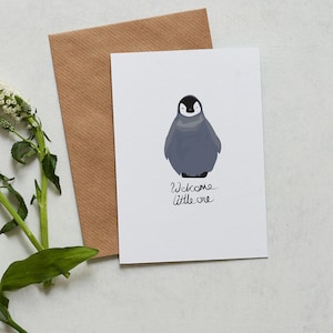 Willkommen Kleine, Neues Baby, Baby Pinguin Geschenkpapier