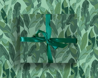 Palm leaves, tropical jungle print wrapping paper